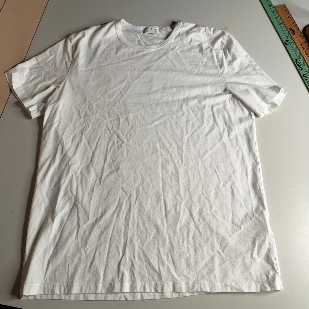 Asket The T-Shirt Mens XL Regular White Organic Cotton Crew Neck Short Sleeve
